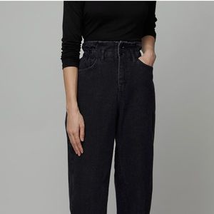 Oak + Fort Black Paperbag Jeans